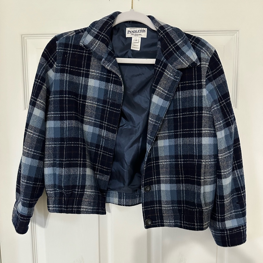 Pendleton Women’s Wool Jacket Blue Plaid - image 1